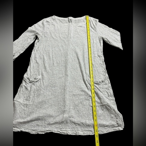 EILEEN FISHER ORGANIC LINEN
WHITE BLACK STRIPED SHIFT DRESS SIZE MEDIUM - Picture 10 of 10